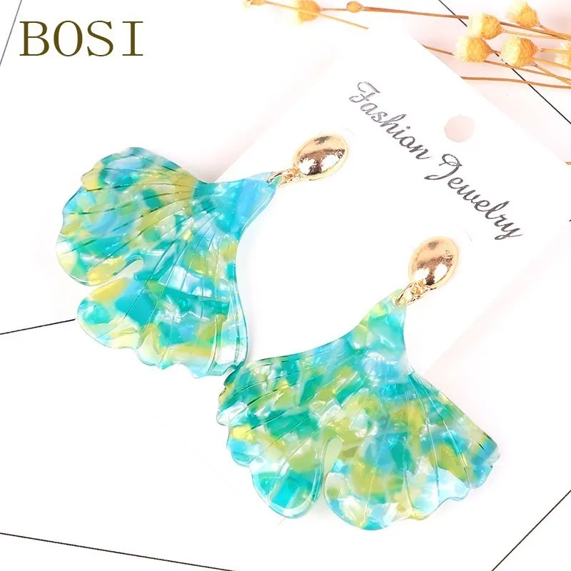 13 Серьги акриловые Boho большой круг Мода для женщин геометрические Висячие красочные серьги из сплава ацетат эффектное - Окраска металла: 13