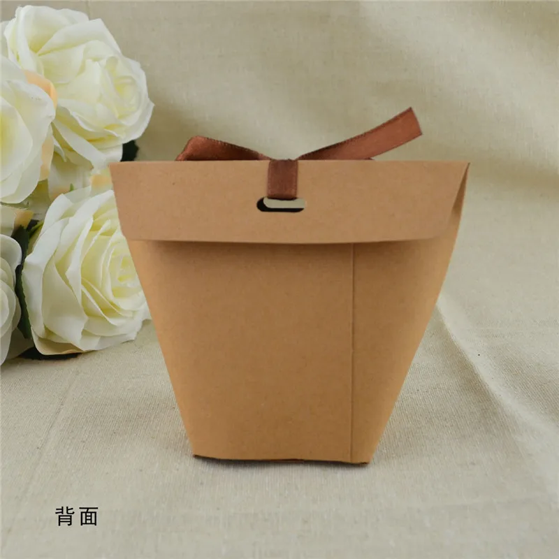 DIY Чистая крафт-бумага Bag Свадебная сумка для конфет Box коробка шоколада дня