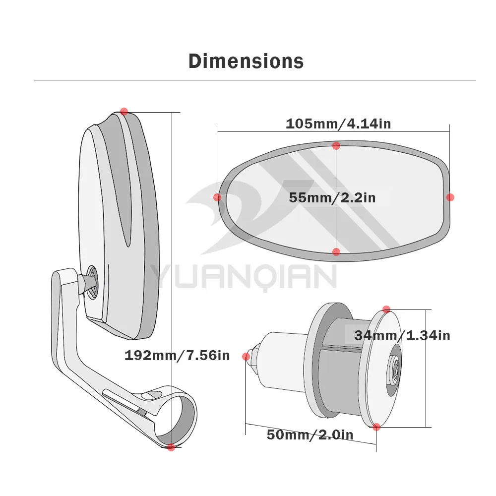 Торцевые наконечники для мотоциклетных зеркал торцевые руля боковые зеркала Honda