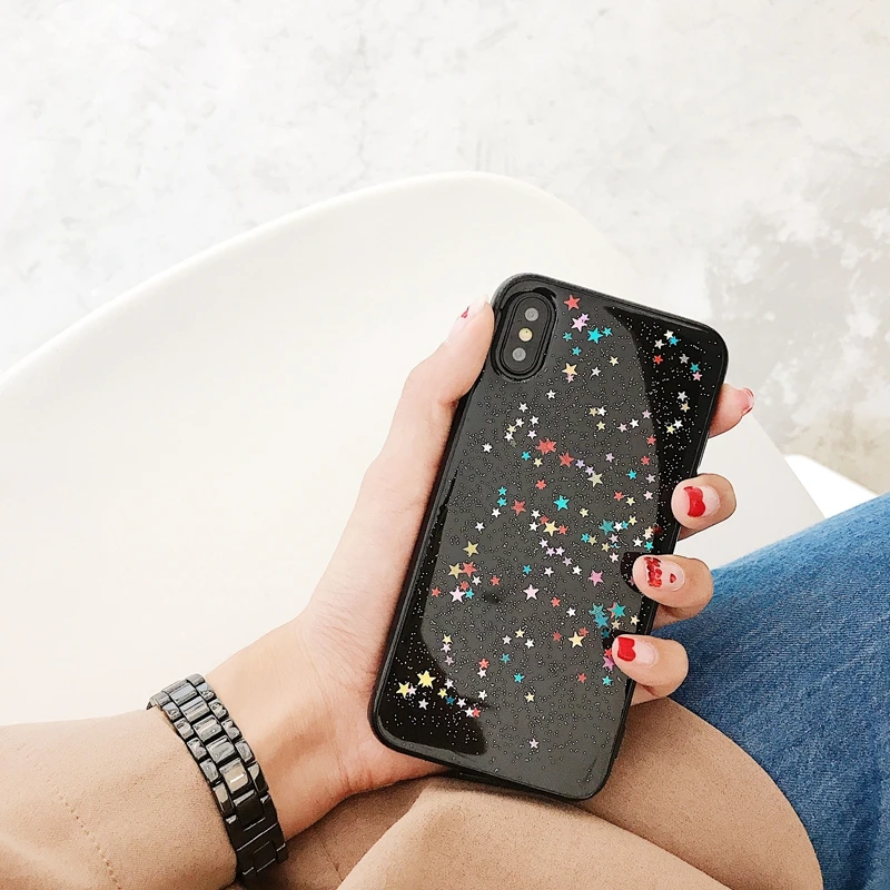 HOTR цветной Блеск Bling Star чехол для телефона iPhone X Xs XR XS MAX iphone 6S 6 7 8 Plus задняя крышка