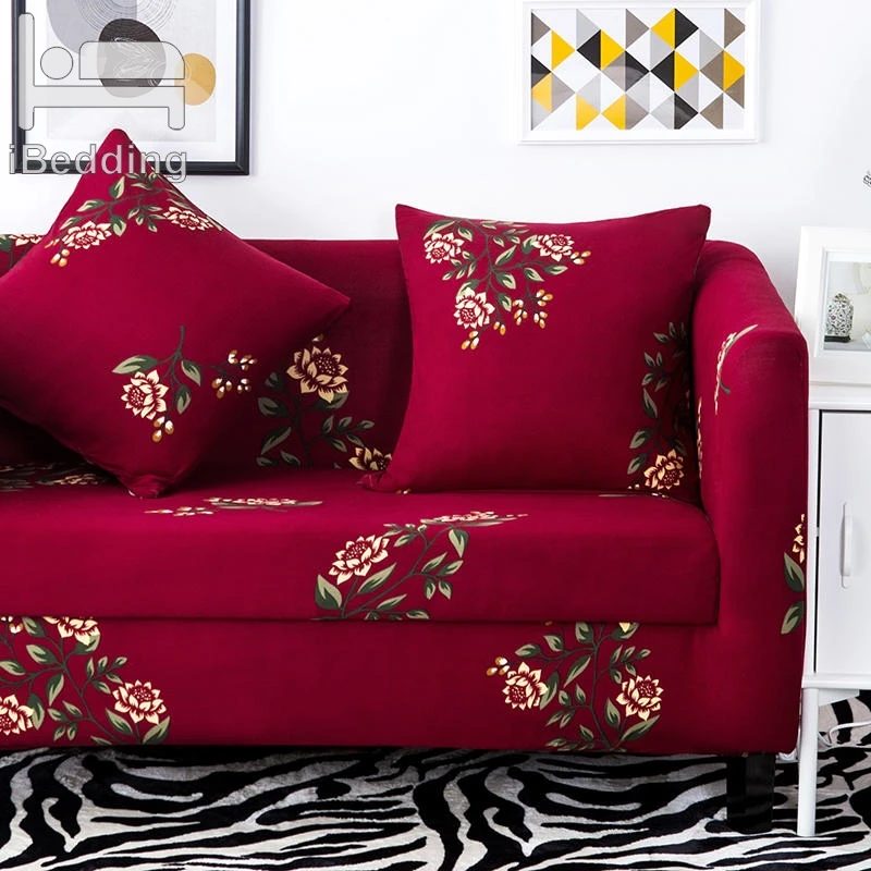 Новый эластичный чехол для дивана с красным цветком защитный гостиной чехлов