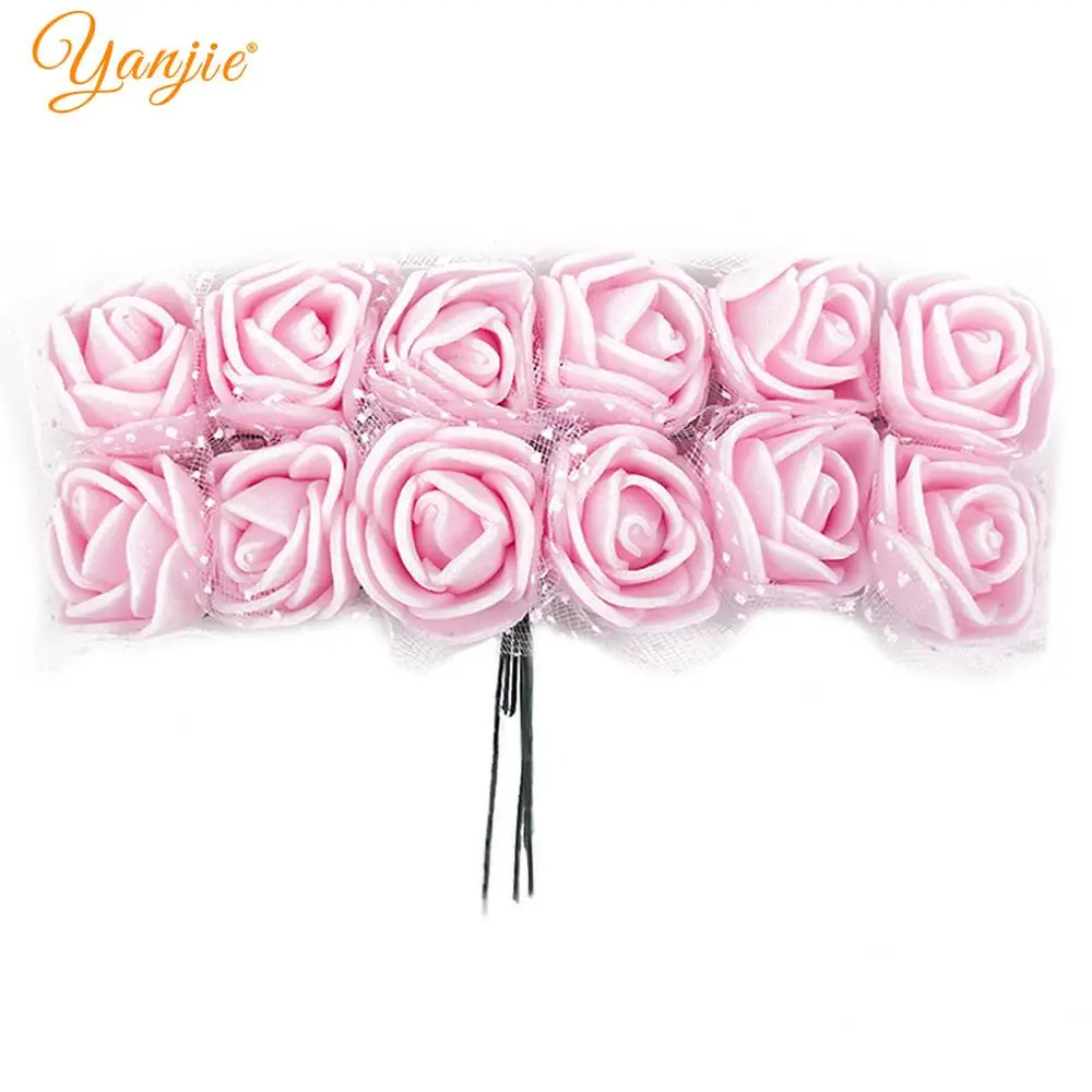 light pink Новое поступление, 144 шт./лот, пластиковые розовые аксессуары для волос, цветочные самодельные аксессуары для женщин, головные уборы, вечерние украшения - Цвет: light pink