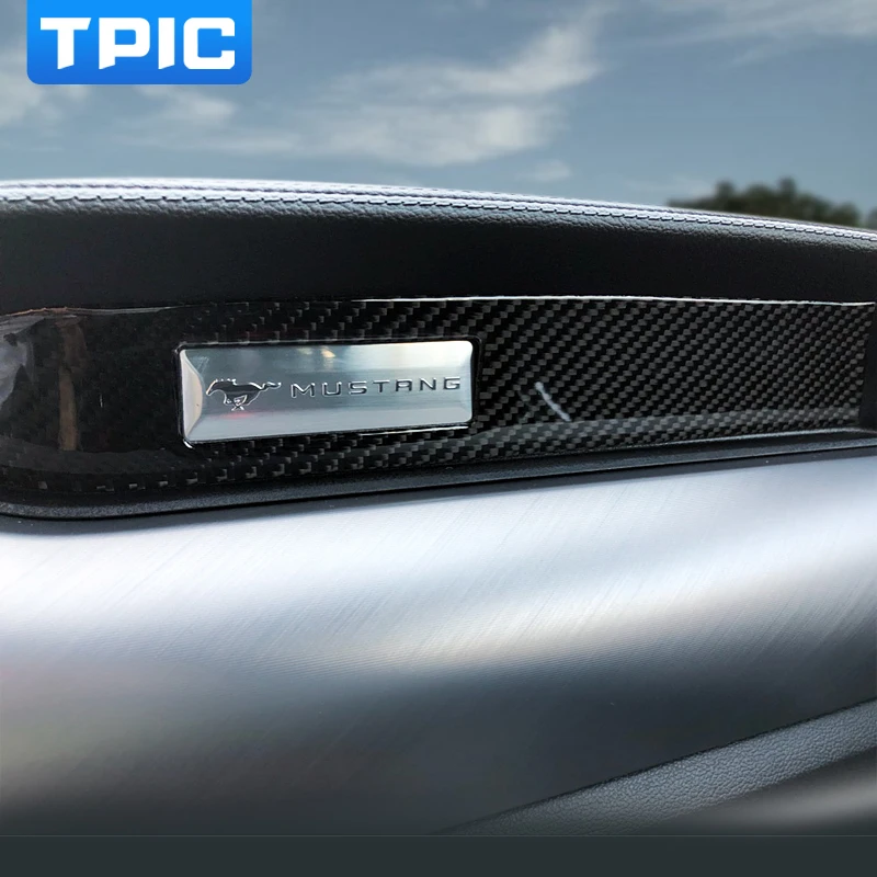 Для Ford Mustang из углеродного волокна интерьер украшения для приборной панели автомобиля полосы авто-Стайлинг Стикеры аксессуары