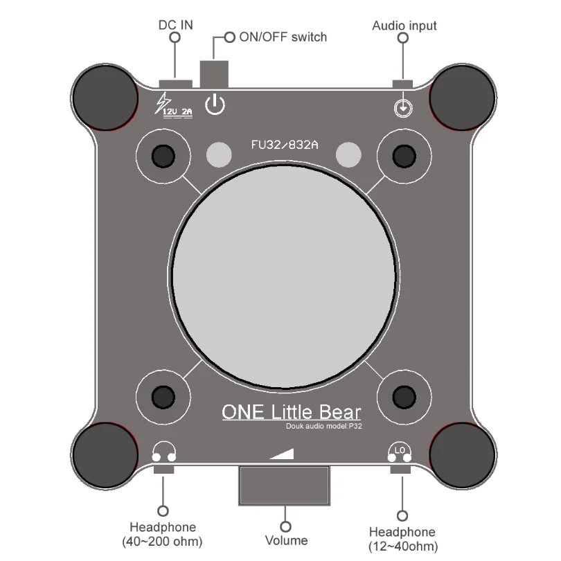 Nobsound Mini FU32(832A) усилитель клапанной трубки Hi-Fi Стерео предусилитель Настольный ламповый усилитель для наушников
