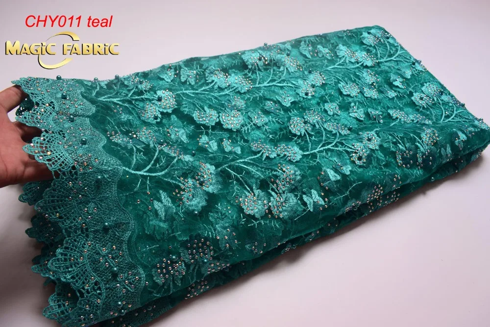 

Latest Design African Tulle Lace Fabric High Quality Embroidered African French Lace Fabric For Sewing Beauty Women DressCHY0011