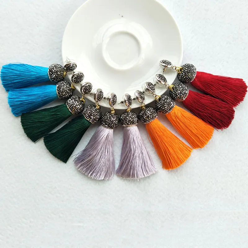 5 пар рождественский подарок разноцветные хлопковые шелковые кисточки для серег