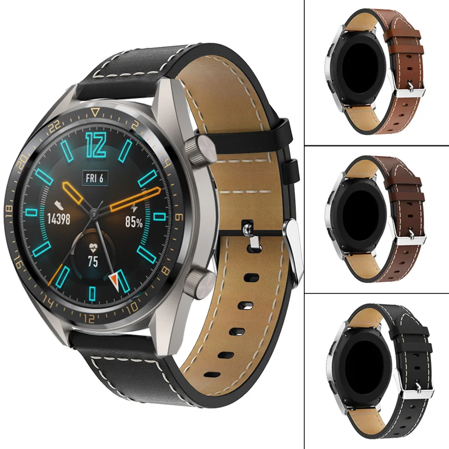 

For Huawei Watch GT 2 2e Leather Band Honor magic Watch 2 46mm 22mm Watch Strap Bracelet Watchband For Huami Amazfit gtr2 gtr