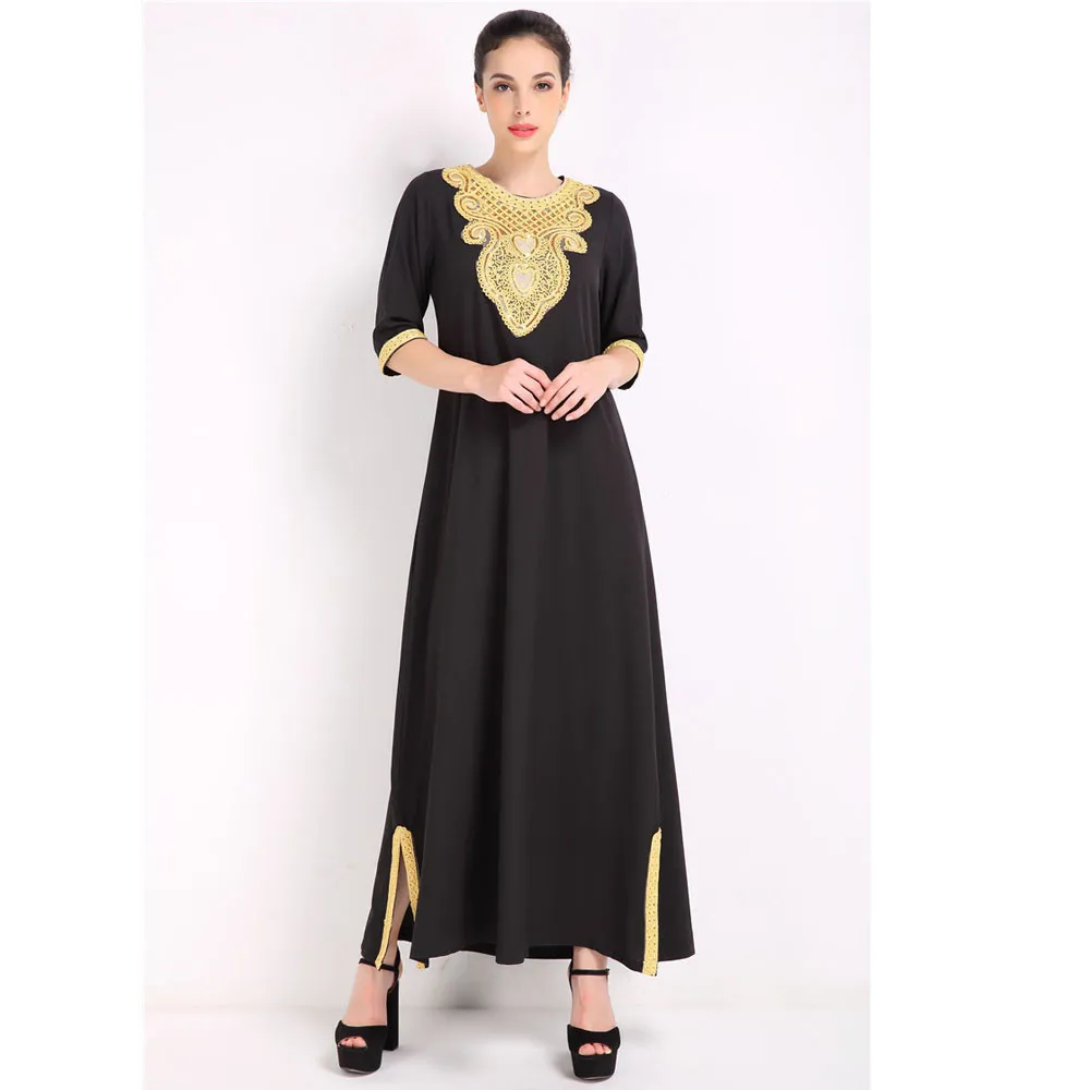 Omen Arab Ladies Caftan Kaftan Malaysia Abayas Дубай Платье с вышивкой для женская мусульманская