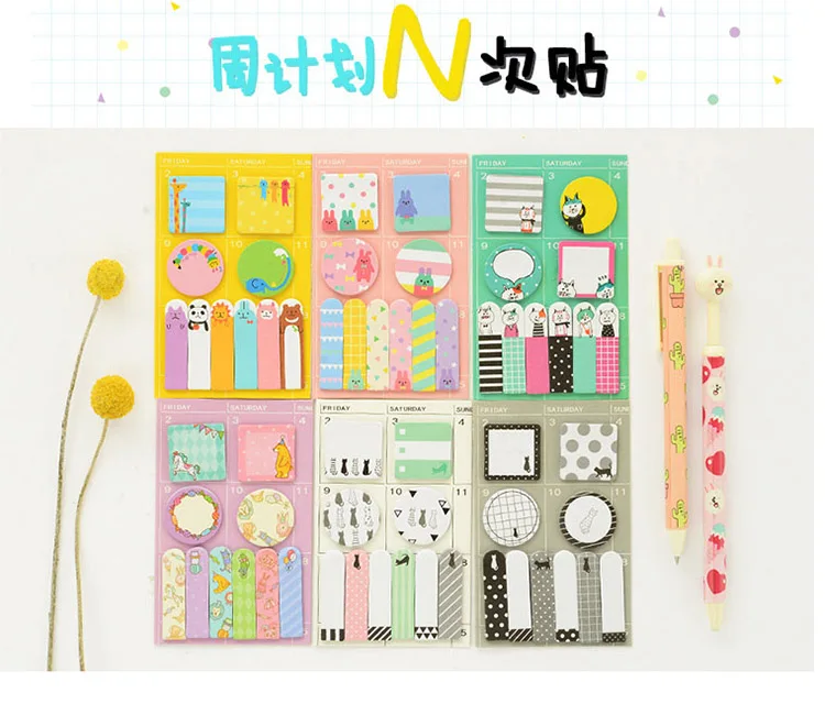 Мини Kawaii Кот панда блокнот для заметок клейкая бумага для заметок наклейки планировщик блокнот самоклеящийся милый Post It Note корейские канцелярские принадлежности