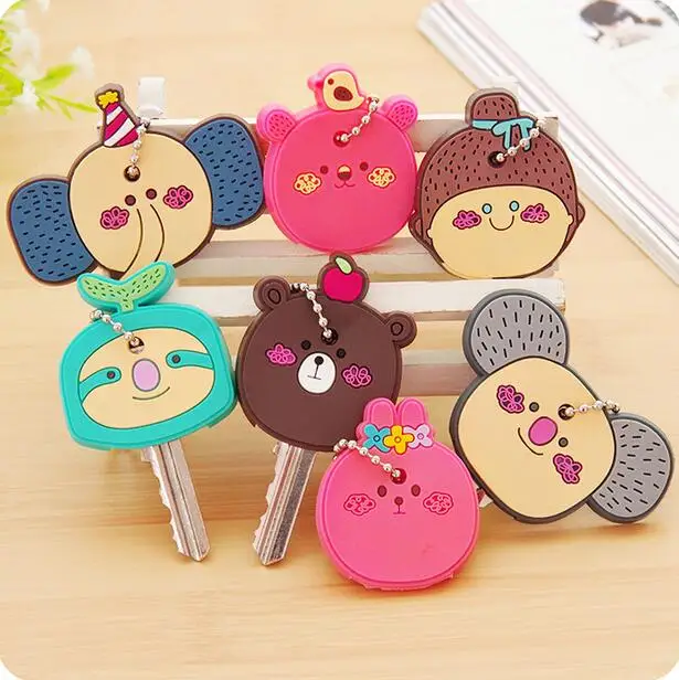 

Cartoon Keychain Silica Gel Key Cover 12 Pieces/Lot Key Protective Case