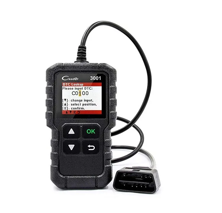 Черный Многоязычный сканер OBD2 для чтения кодов Creader 3001 OBDII/Автомобильная Марка EOBD диагностический инструмент CR3001 для 60% кода неисправности - Цвет: Черный
