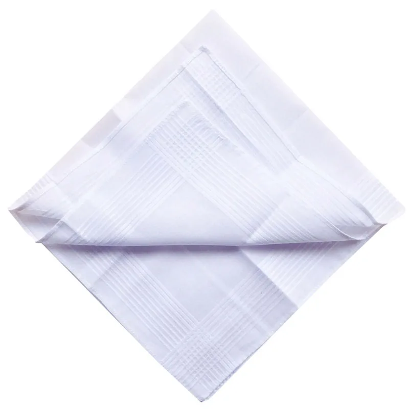 BAIYIXIN хлопок мужские носовые платки белая полоса Мягкий клетчатый узор Hankies 6 штук 15,7x15,"(HAKSB009