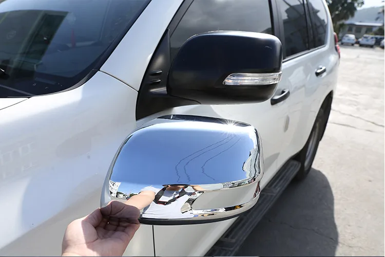 Хромированная Крышка для автомобильного зеркала заднего вида Toyota Land Cruiser Prado FJ150