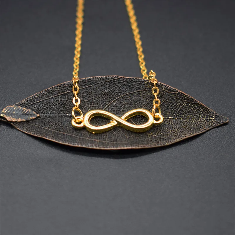 Elfin 8 Бесконечность ожерелье золотой цвет серебряный геометрические ювелирные