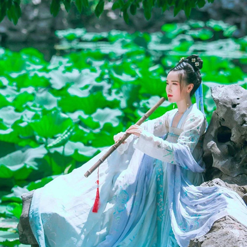 2019 вышивка Hanfu для женщин Традиционная сценическая одежда взрослых династии Мин