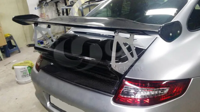 Полностью углеродное волокно FCF задний спойлер крыло с основанием подходит для