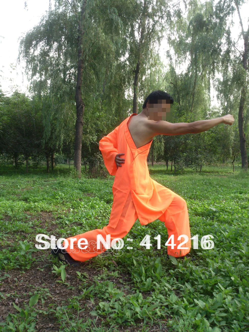 Унисекс Костюмы кунг-фу для единоборств одежда Вин-Чун шаолина оранжевая детей и