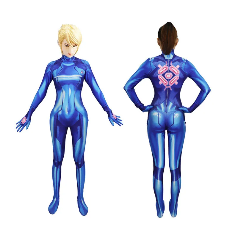 Костюм для косплея Samus Zero Aran комбинезон из спандекса с 3D принтом лайкры костюм на