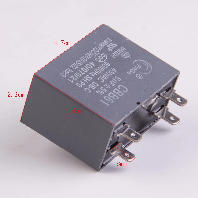 Конденсатор CBB61 450V 6uf DR-13 для кондиционера запуск двигателя конденсатор со