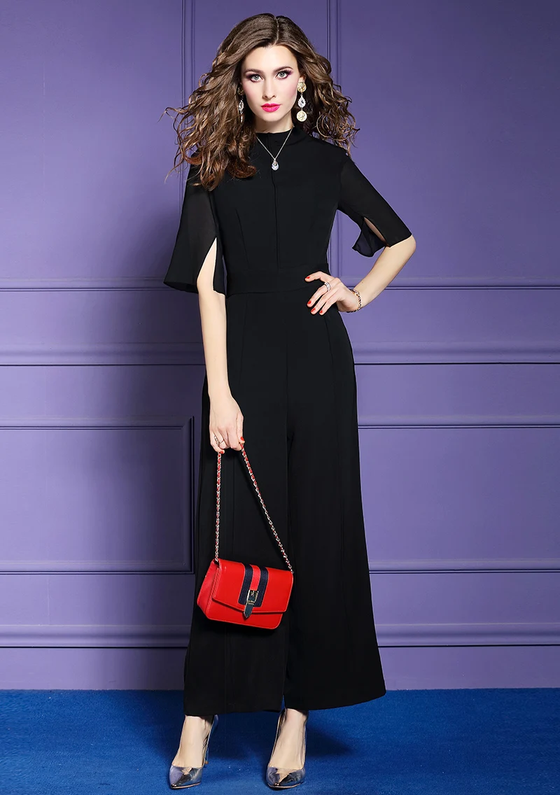 Элегантные Комбинезоны xxxl для подиума, новинка, весна-лето, широкие брюки, боди для женщин, повседневные, офисные, женские, большие размеры, вечерние комбинезоны