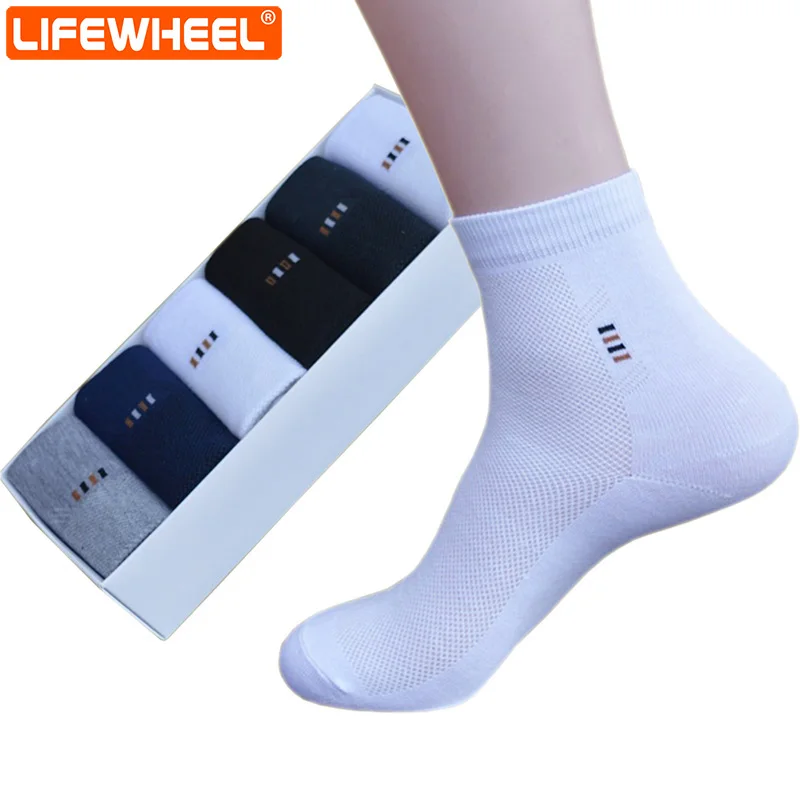 

LifeWheel Men Business Socks Cotton Breathable Casual Athletic Dress Mid Calf Socks