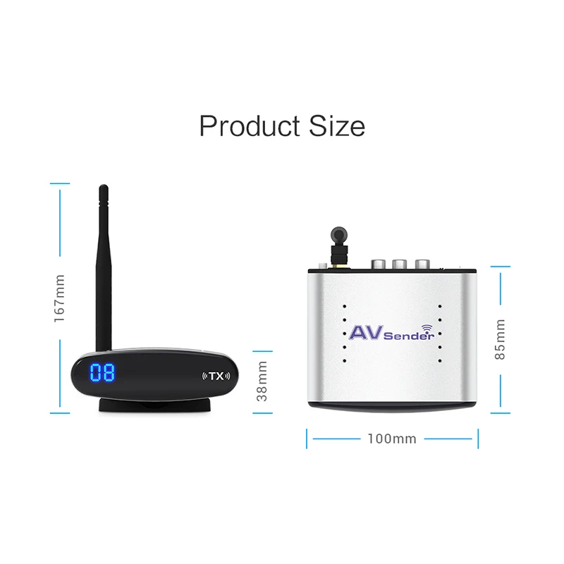 2 4G RCA TV set-top box беспроводной видео и аудио удлинитель передатчик PAT-265 AV Передатчик |