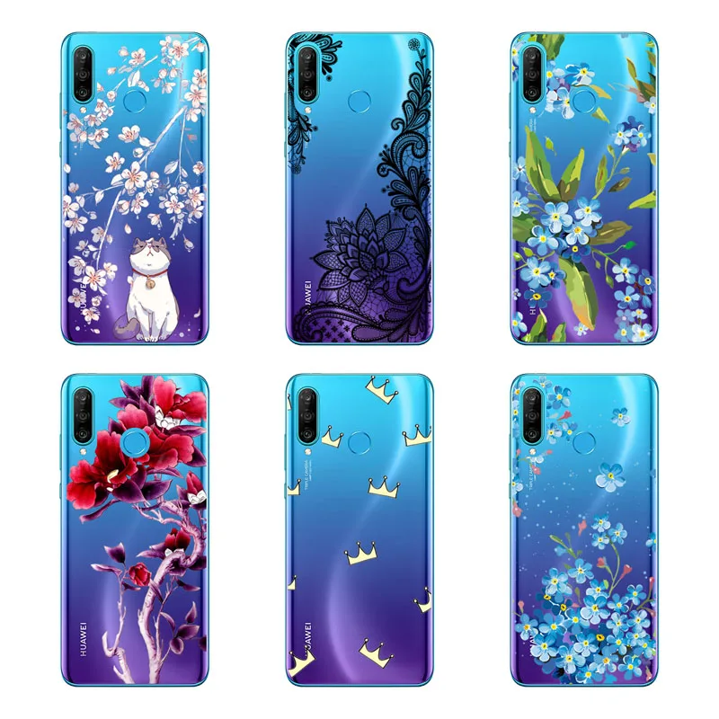 Чехол для huawei P30 lite силиконовый чехол задней панели из мягкого ТПУ с рисунком