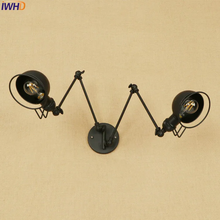 Деревенский антикварный Ретро светодиодный настенный светильник 2 головки