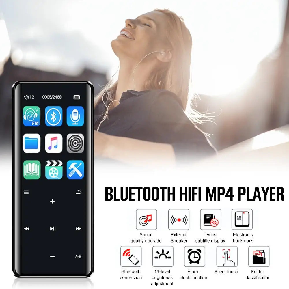 X5 MP4 плеер флеш-накопитель 16Гб 8Гб, поддержка Bluetooth, FM Сенсорный экран с Динамик OTG загрузки, Hi-Fi, MP3 TF карты Регистраторы ручка радио MP4 аудио плеер