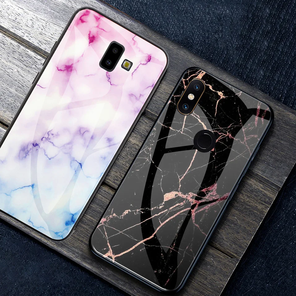 Цветной чехол из закаленного стекла для телефона Samsung Galaxy A750f A7 A9 2018 A9S j3 j5 j7 Pro 2017 j4