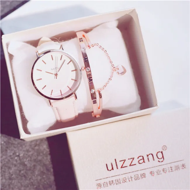 

Gradient color design leather strap women watches fashion casual ladies wristwatches simple scale quartz female watch gifts