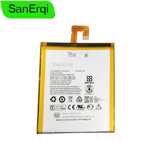 Аккумулятор для Lenovo Pad A3500 S5000 L13D1P31 2 емкостью 3550 мАч|battery tab 2|battery for lenovobatteries batteries |