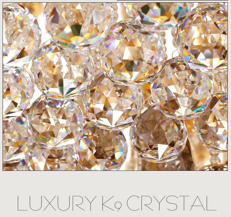 Круглая Хрустальная потолочная лампа для гостиной светильник столовой