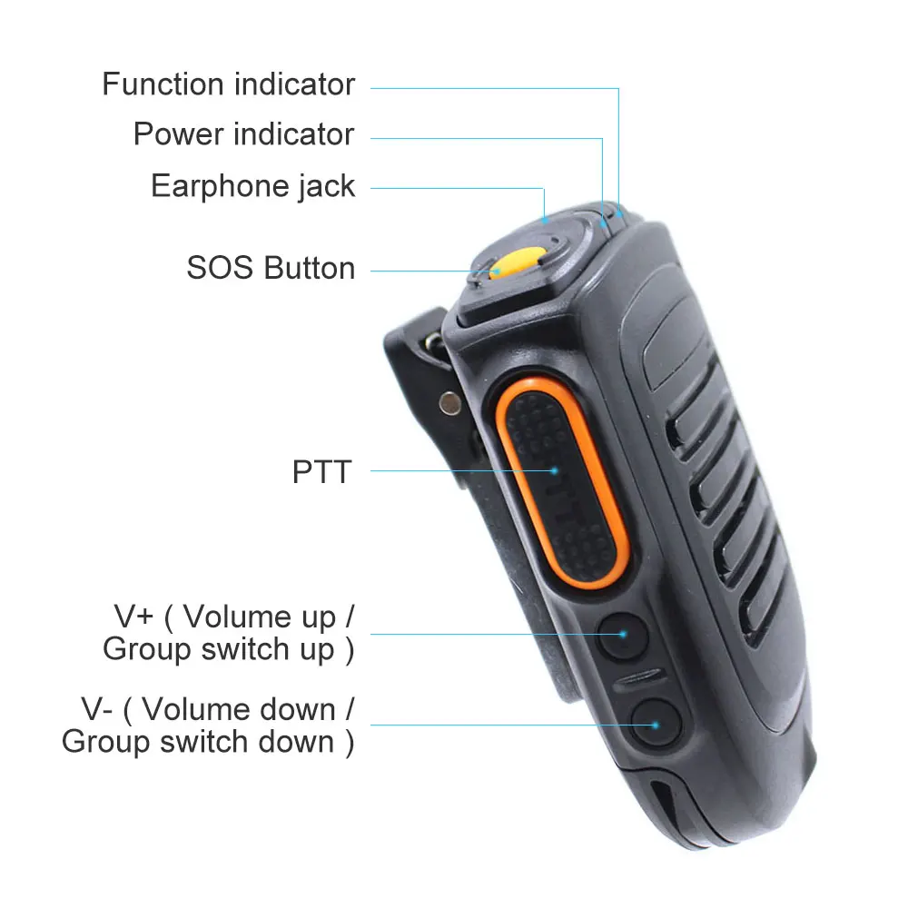 Bluetooth микрофон B01 Ручной беспроводной для 3G 4G Newwork IP радио с REALPTT ZELLO App Android