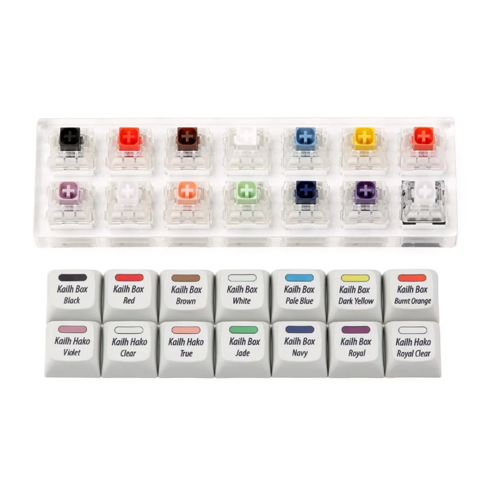 Kailh Box 14 переключатель тестер с XDA Dye sub keycaps conatins черный красный коричневый белый