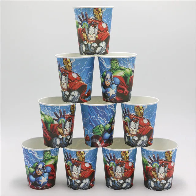10 шт. Мстители тема мультфильм Бумага стаканчик вечеринок рождения украшение