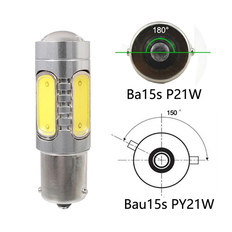 1 шт. 1156 BA15S BAU15S PY21W P21W светильник ная лампа COB 7 5 Вт Светодиодная автомобильная