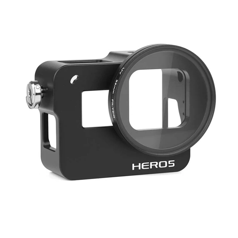 Защитный чехол для GoPro Hero 7 6 5 черный корпус из алюминиевого сплава с ЧПУ для Go Pro Hero 7 6 5 Черные Аксессуары - Цвет: with Hero 5 Logo