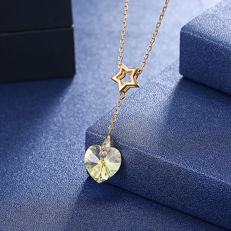 Серебряные ювелирные изделия LEKANI S925 позолоченная Длинная цепочка подвеска в