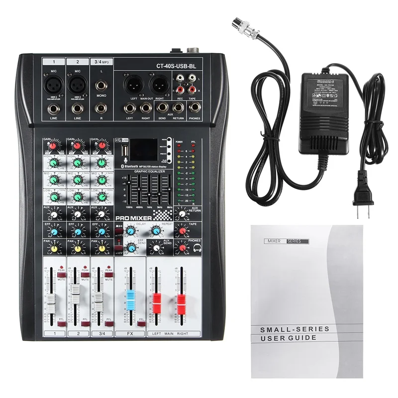 LEORY Professional караоке аудио микшер bluetooth 4 канала Микрофон Звук смешивания усилители