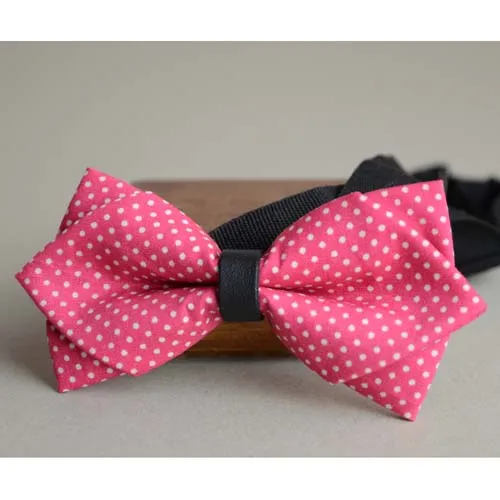 Бесплатная доставка хлопок розовый галстук-бабочка в горошек Бабочка розовые