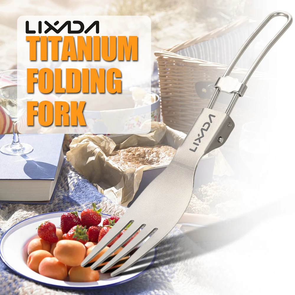 Lixada титановая Складная ложка Spork уличная посуда походная посуда легкая сложенная посуда для кемпинга пикника
