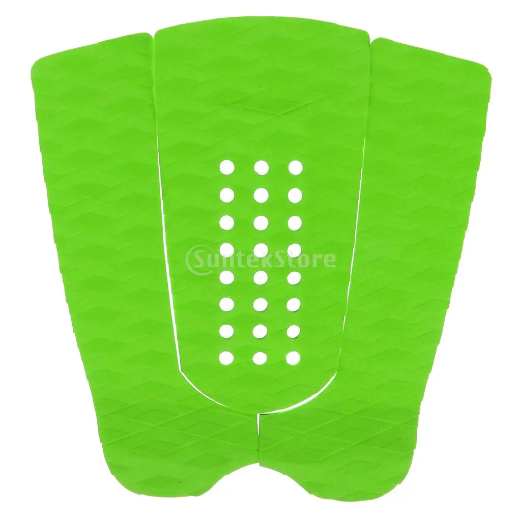 3 Pieces EVA Diamond Pattern Surfboard Shortboard Longboard Traction Tail Pads Surf Deck Grips - Green |