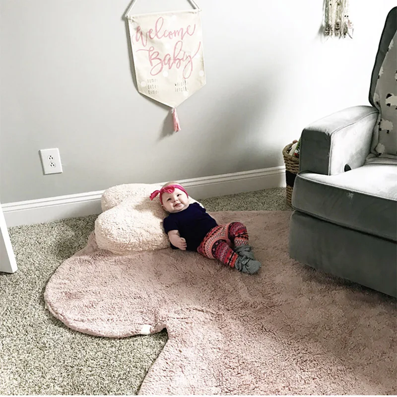 Мягкие плюшевые коврики DDWE INS в скандинавском стиле розового цвета с надписью Love