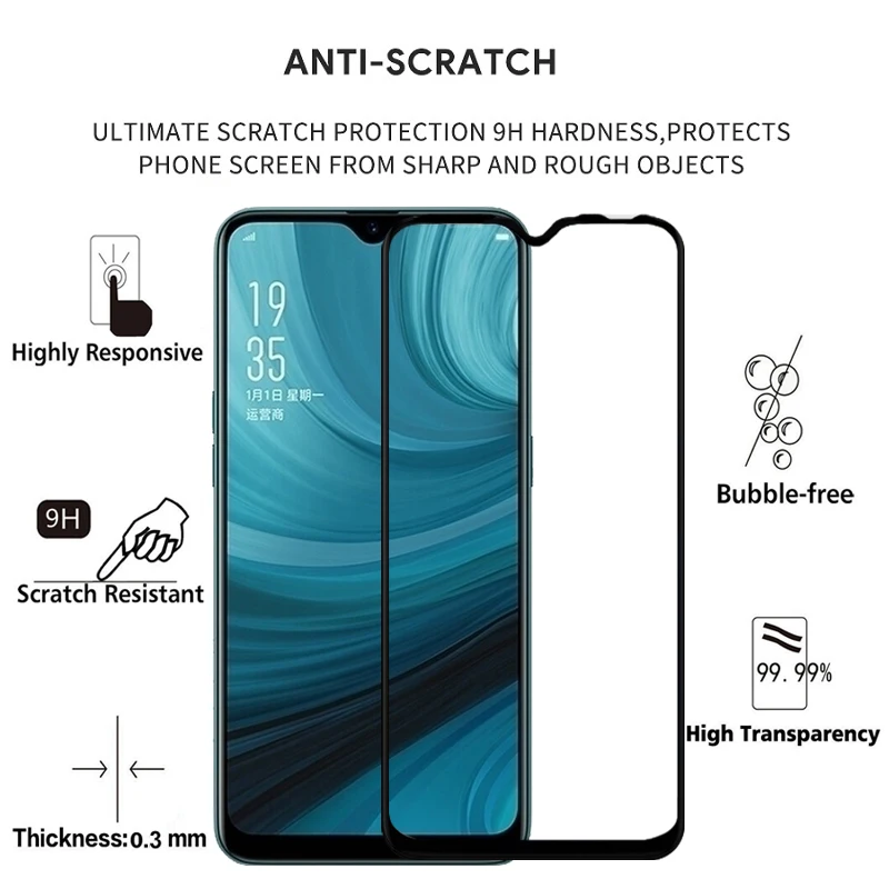 Закаленное стекло для OPPO A7 AX7 6 20 Дюйма 9H ax7 PBFM00 CPH1901 2 шт. | Мобильные телефоны и