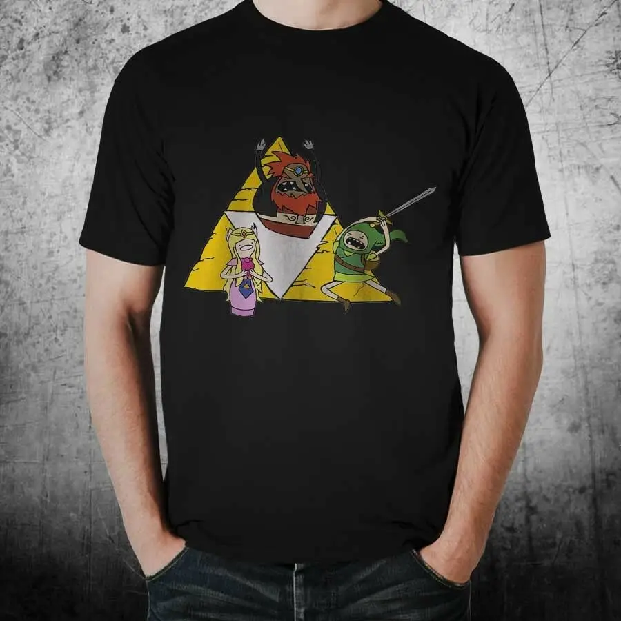 Легенда о Зельде компьютерные игры Triforce смешные мужские черные футболки |