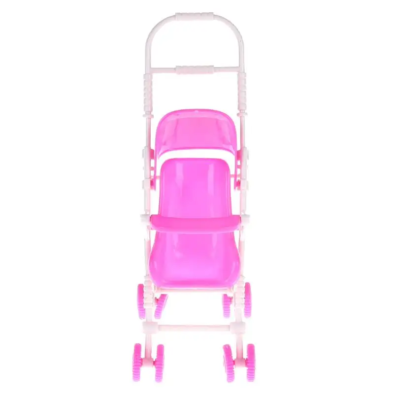 Детская розовая мини коляска для кукол детская тележка детские игрушки мебель