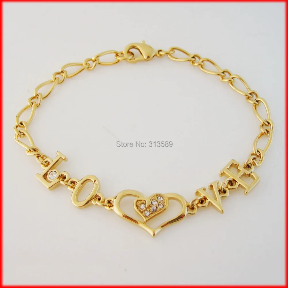 /Минимальный заказ 10 долларов/Новинка милый латунный браслет из жёлтого золота 7 1