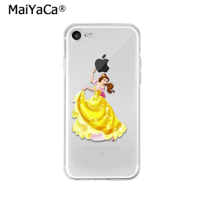 Мягкий чехол из ТПУ MaiYaCa Beauty and Beast Belle Princess для iPhone X XS MAX 6 6S 7 7plus 8 8Plus 5 5S