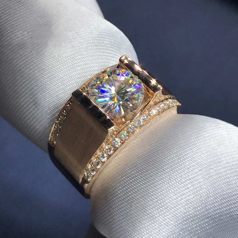 9 k золото Moissanite алмаз мужское кольцо D Цвет VVS с национальным сертификатом MO-0024